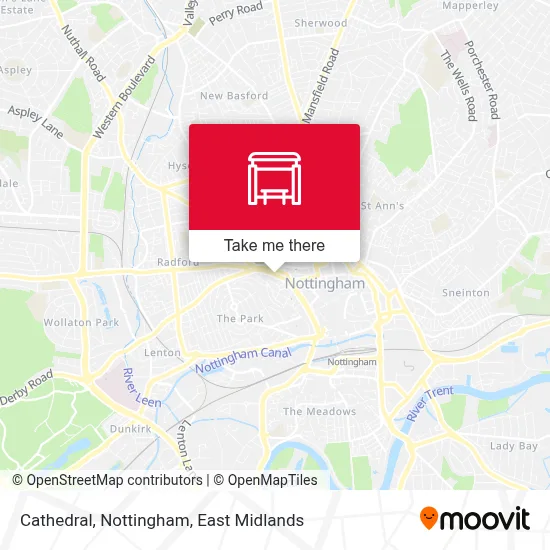 Cathedral, Nottingham map