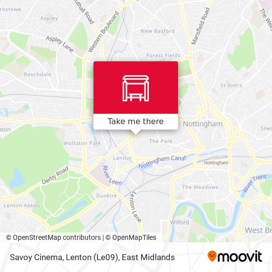 Savoy Cinema, Lenton (Le09) map
