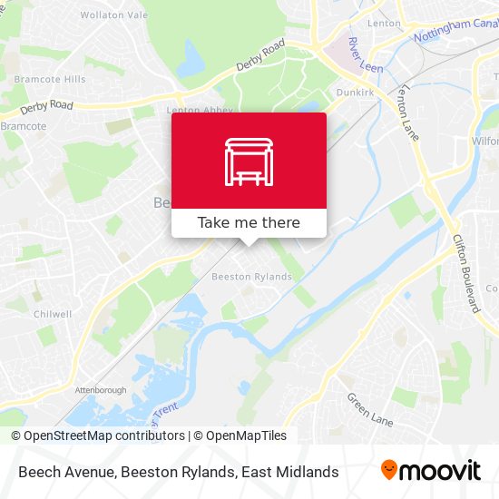 Beech Avenue, Beeston Rylands map