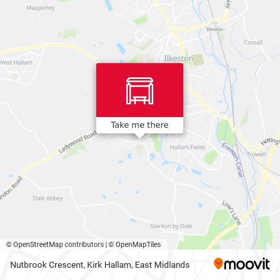 Nutbrook Crescent, Kirk Hallam map