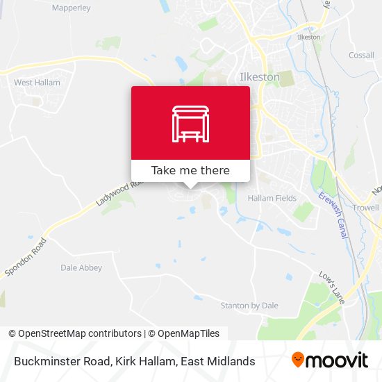 Buckminster Road, Kirk Hallam map