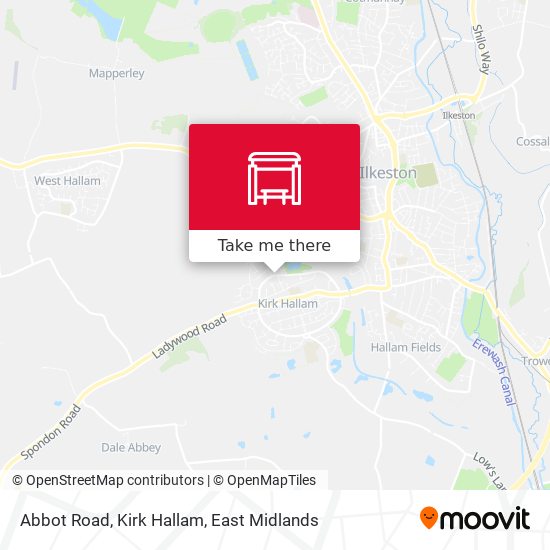 Abbot Road, Kirk Hallam map