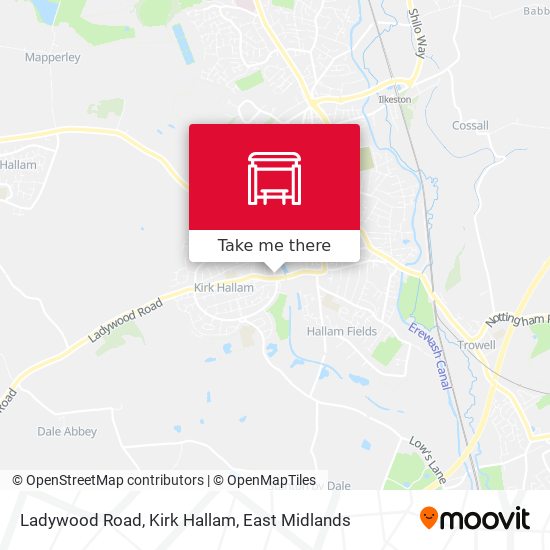 Ladywood Road, Kirk Hallam map
