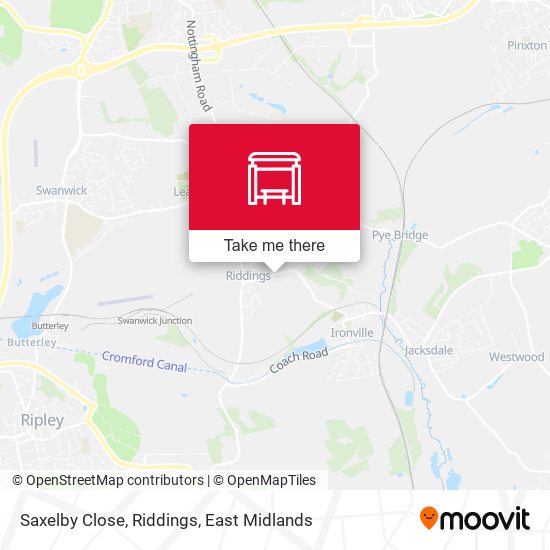 Saxelby Close, Riddings map