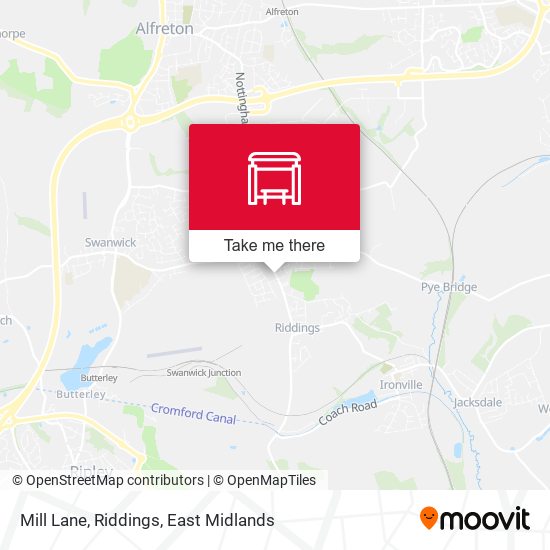 Mill Lane, Riddings map