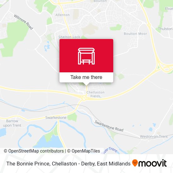 The Bonnie Prince, Chellaston - Derby map