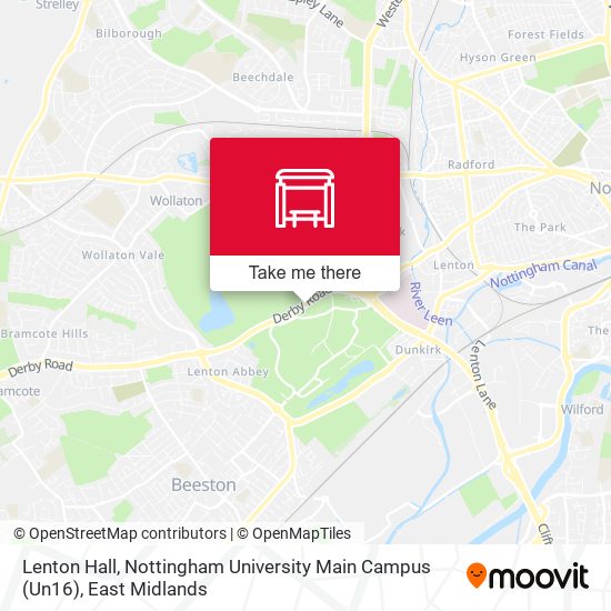 Lenton Hall, Nottingham University Main Campus (Un16) map