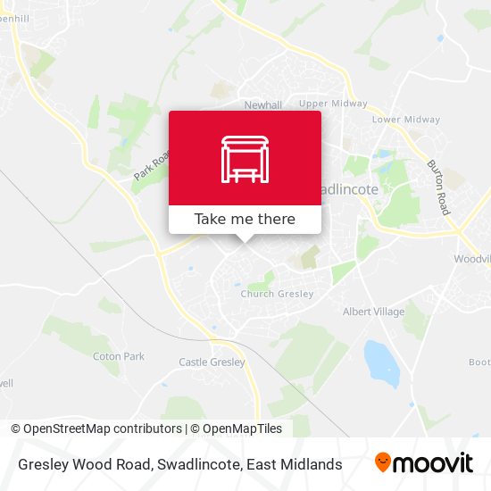 Gresley Wood Road, Swadlincote map