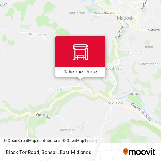 Black Tor Road, Bonsall map
