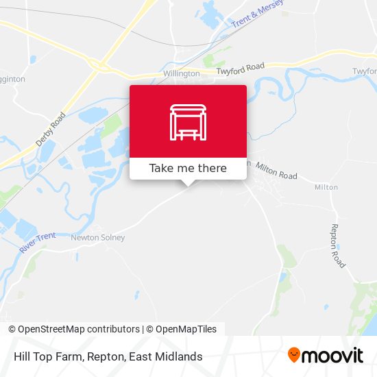 Hill Top Farm, Repton map