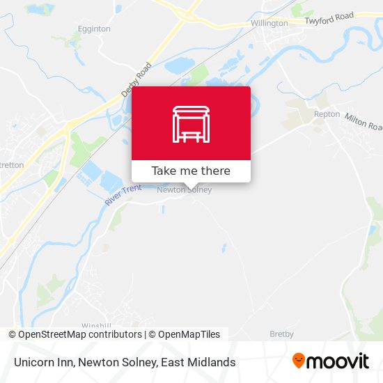 Unicorn Inn, Newton Solney map