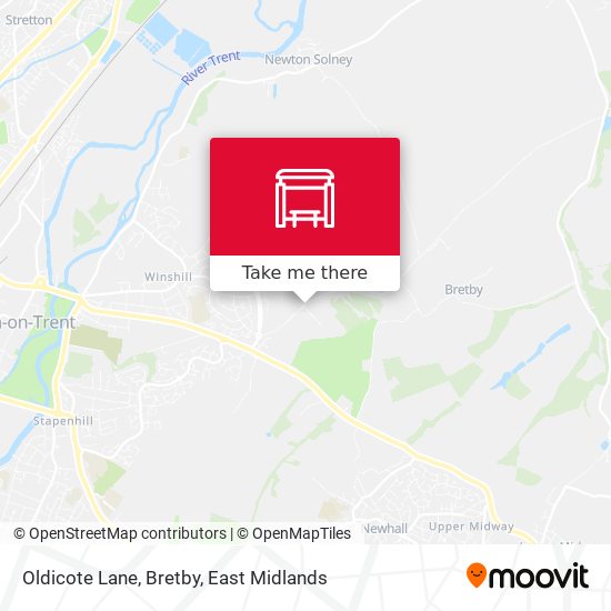 Oldicote Lane, Bretby map
