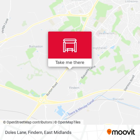 Doles Lane, Findern map