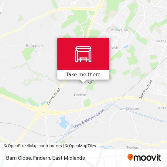 Barn Close, Findern map