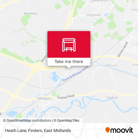 Heath Lane, Findern map