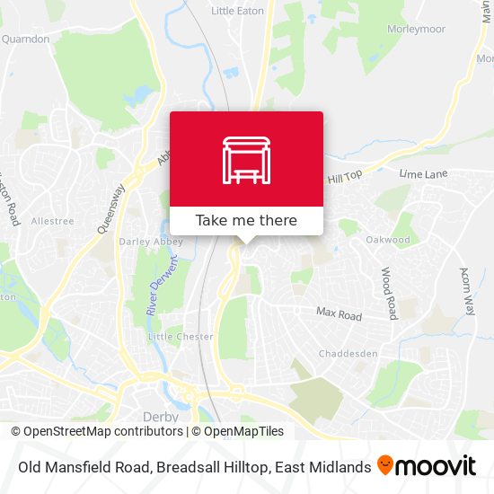 Old Mansfield Road, Breadsall Hilltop map