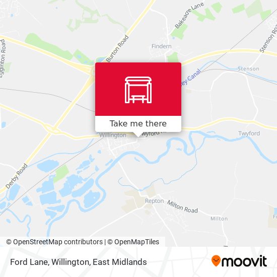 Ford Lane, Willington map