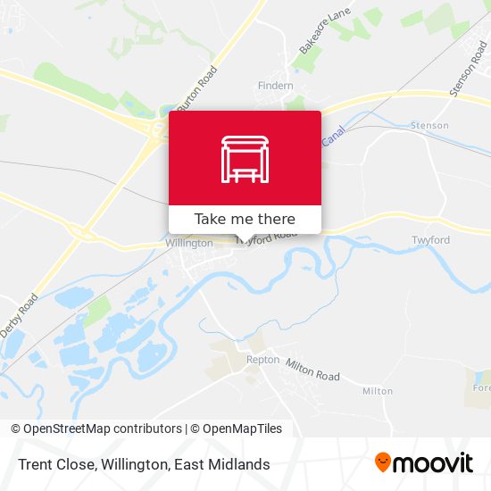 Trent Close, Willington map