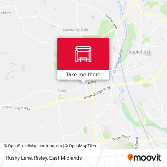 Rushy Lane, Risley map