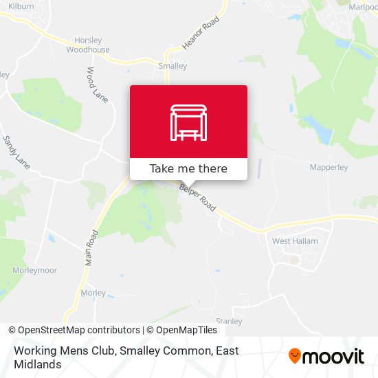 Working Mens Club, Smalley Common map