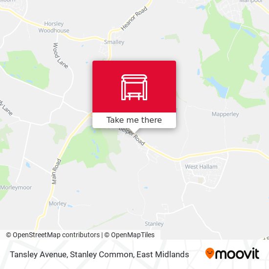 Tansley Avenue, Stanley Common map