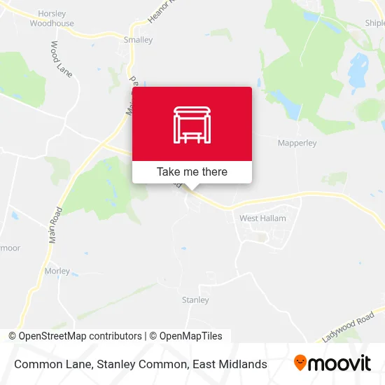Common Lane, Stanley Common map
