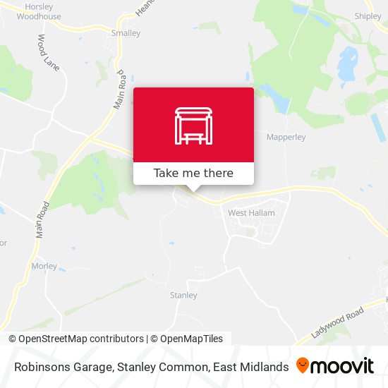 Robinsons Garage, Stanley Common map