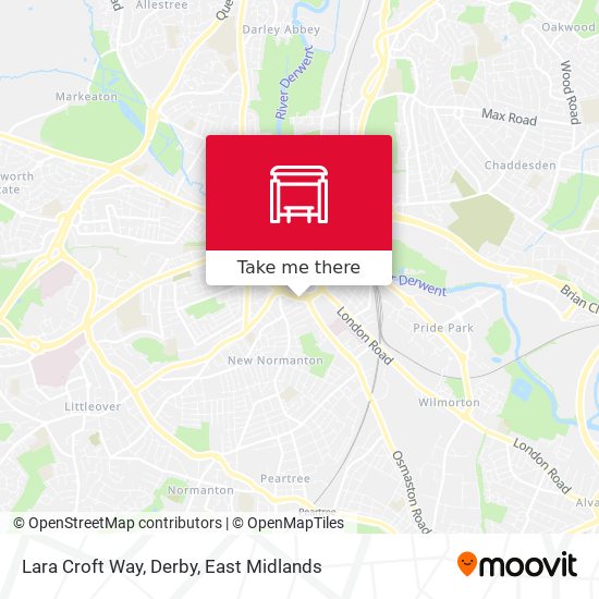 Lara Croft Way, Derby map