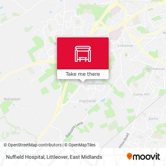 Nuffield Hospital, Littleover map