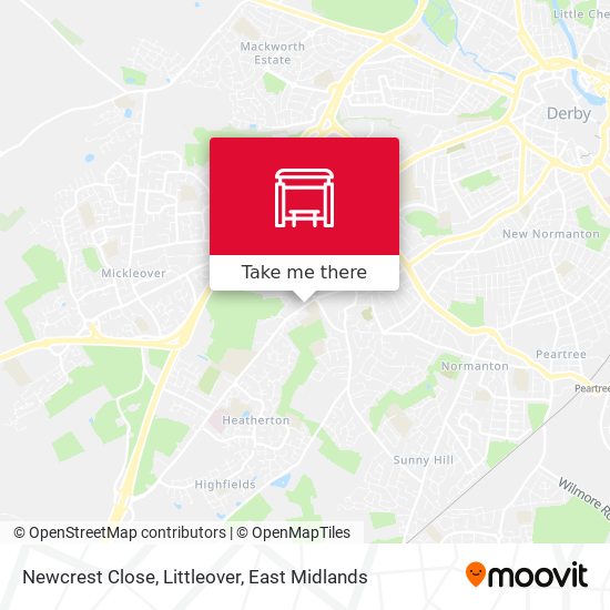 Newcrest Close, Littleover map