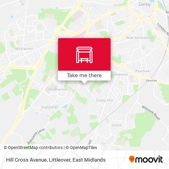 Hill Cross Avenue, Littleover map