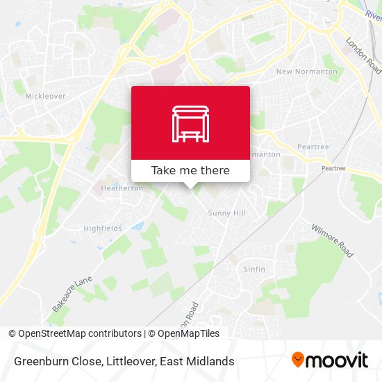 Greenburn Close, Littleover map