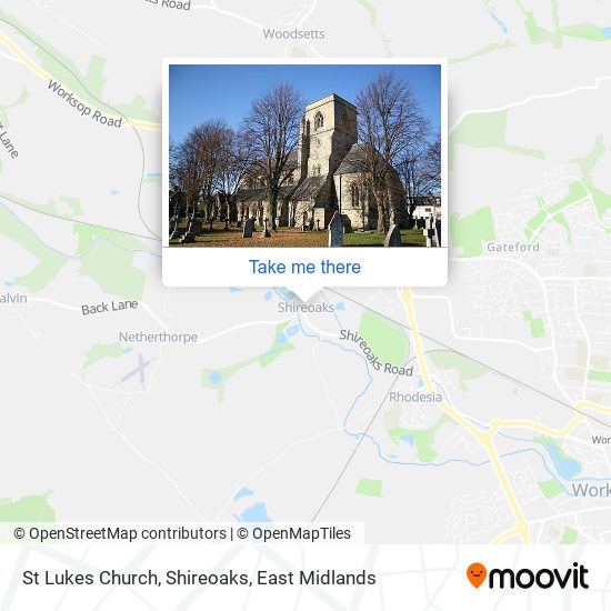 St Lukes Church, Shireoaks map