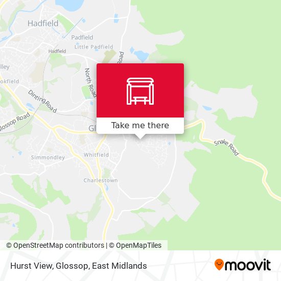 Hurst View, Glossop map