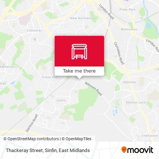 Thackeray Street, Sinfin map