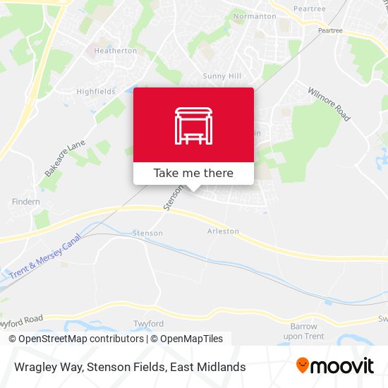 Wragley Way, Stenson Fields map