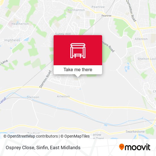 Osprey Close, Sinfin map