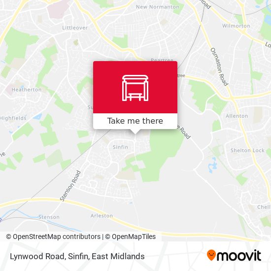Lynwood Road, Sinfin map