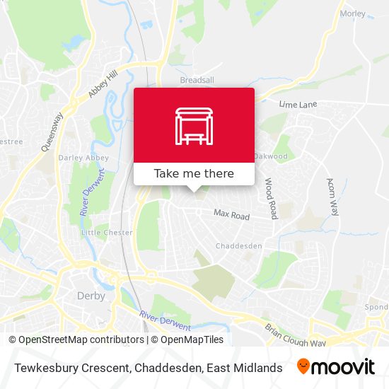 Tewkesbury Crescent, Chaddesden map