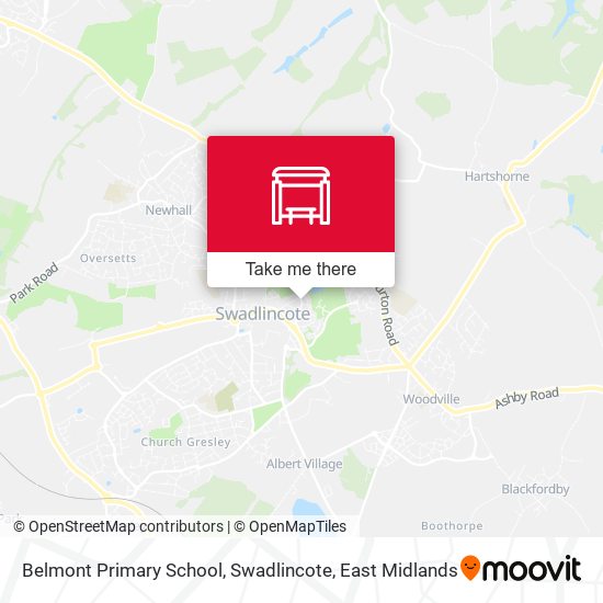 Belmont Primary School, Swadlincote map