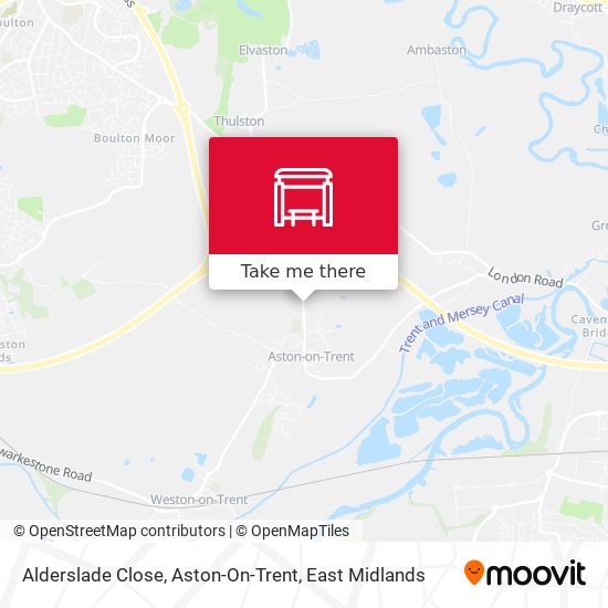 Alderslade Close, Aston-On-Trent map