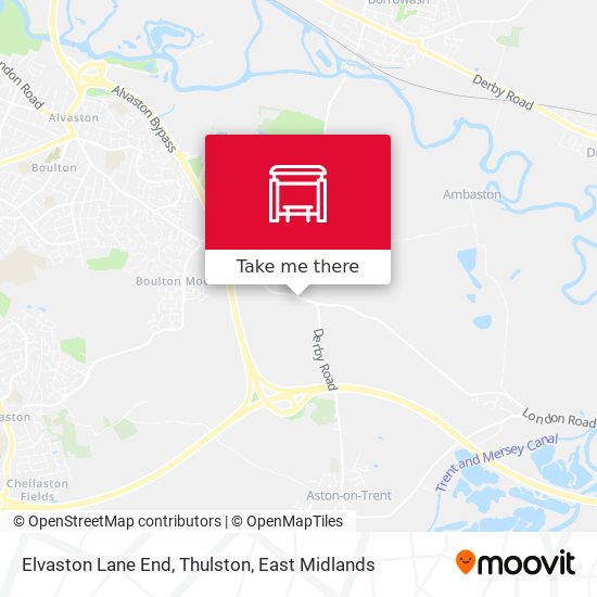 Elvaston Lane End, Thulston map