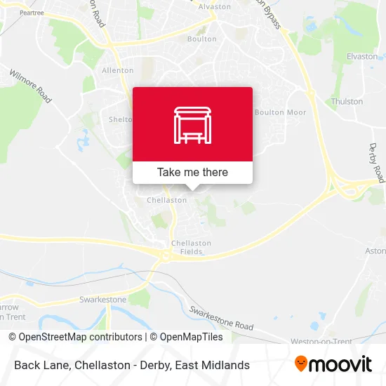Back Lane, Chellaston - Derby map