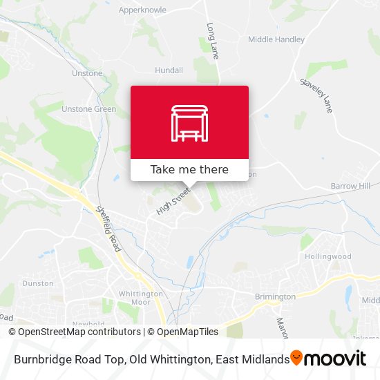 Burnbridge Road Top, Old Whittington map