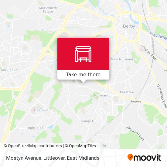 Mostyn Avenue, Littleover map