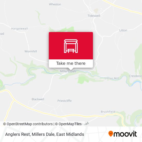Anglers Rest, Millers Dale map