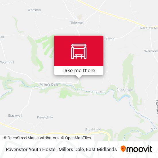 Ravenstor Youth Hostel, Millers Dale map