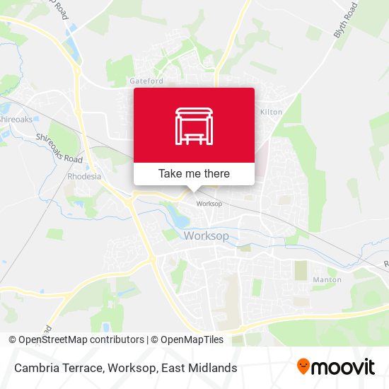 Cambria Terrace, Worksop map