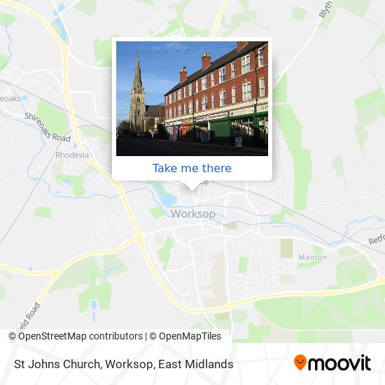 St Johns Church, Worksop map