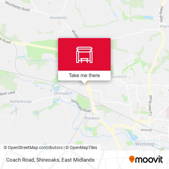 Coach Road, Shireoaks map